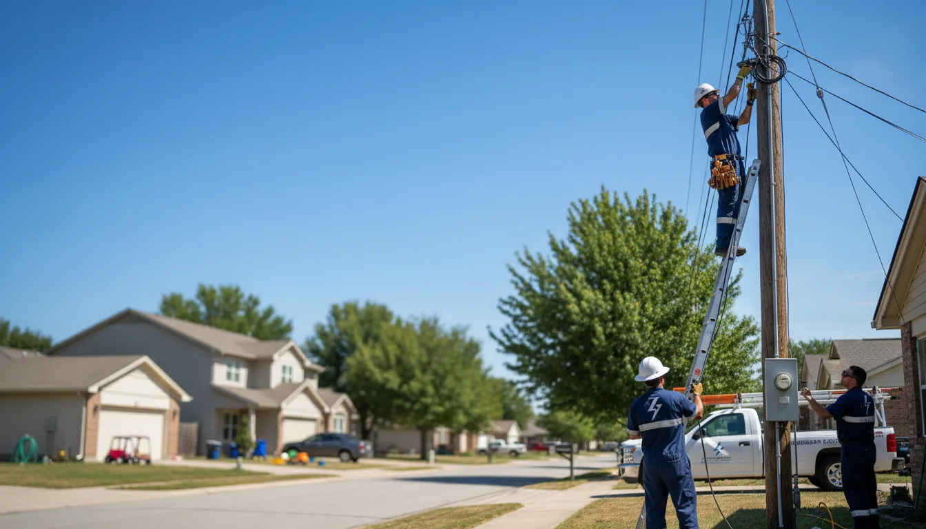 Residential electrician providing installation services in Clearwater, KS